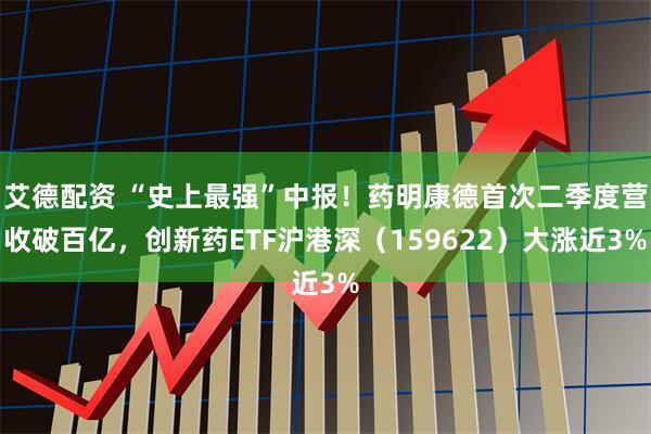 艾德配资 “史上最强”中报！药明康德首次二季度营收破百亿，创新药ETF沪港深（159622）大涨近3%